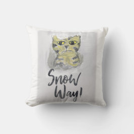 Schneeweg Katzenvolk Spaß Wintersymbol Kissen