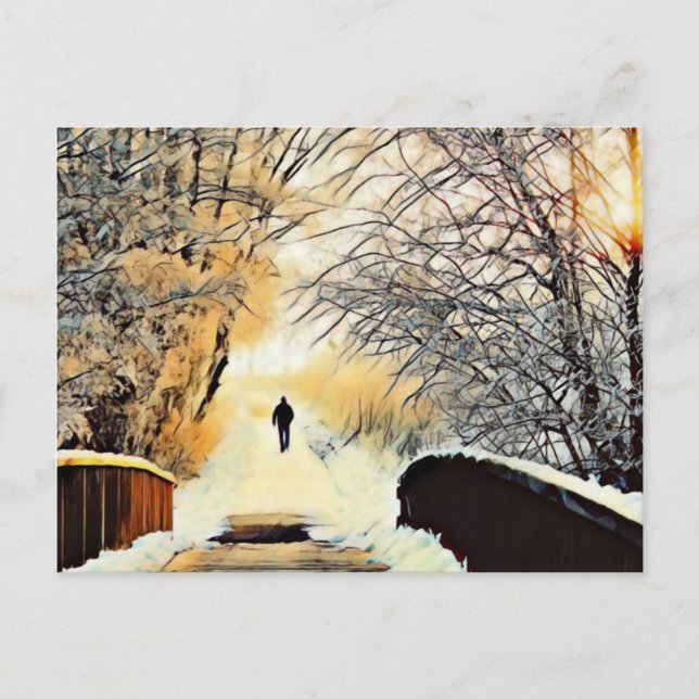Schneeweg Postkarte (Vorderseite)