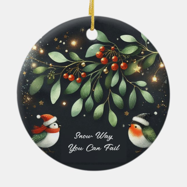 Schneeweg Versagt Keramik Ornament (Hinten)