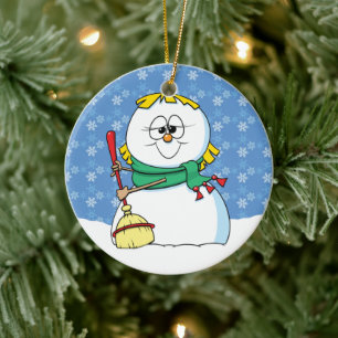 Schneeweibchen Keramikornament