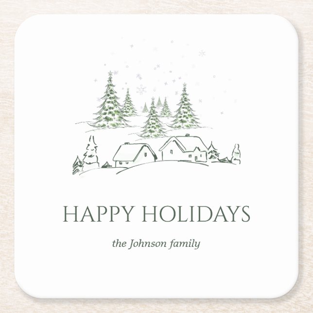 Schneeweihdorf Rechteckiger Pappuntersetzer (Vorderseite)