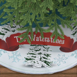 Schneeweihnacht Polyester Weihnachtsbaumdecke