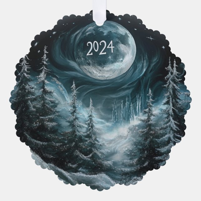 Schneeweihnachtswald mit Big Moon Ornament Coll (Vorderseite)