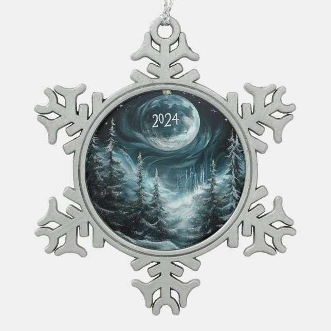 Schneeweihnachtswald mit Big Moon Ornament Coll (Vorderseite)