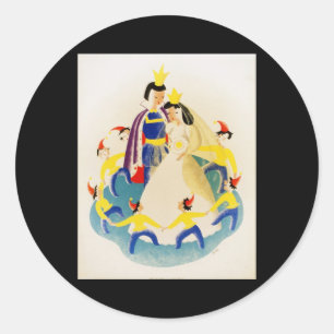 Schneeweiß und die sieben Zwerge Runder Aufkleber