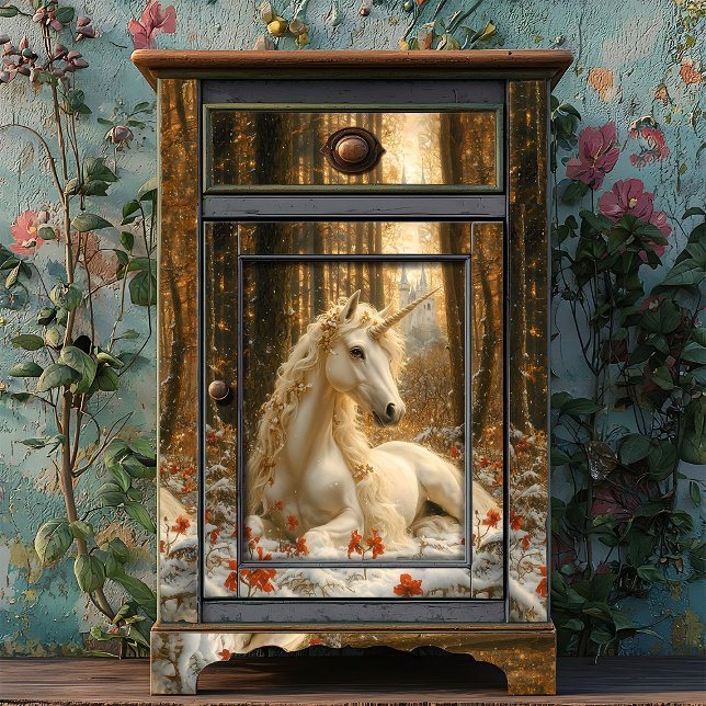 Schneeweiße Einhorn Wintermesse Schloss Maggiore Seidenpapier (Von Creator hochgeladen)