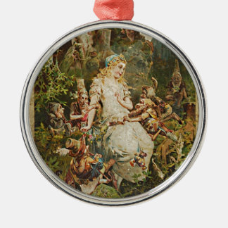 Schneeweiße Vintage deutsche Märchen Romantik Kuns Ornament Aus Metall