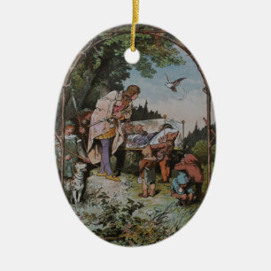 Schneeweiße Warnungen, die der Prinz wecken wird Keramikornament