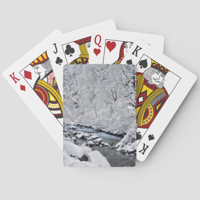 Schneeweißer Bach landschaftlich, Oregon Spielkarten (Rückseite)