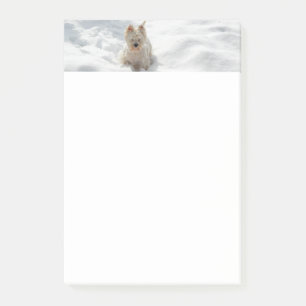 Schneeweißer Westie Foto 4x6 Note Pad Post-it Klebezettel