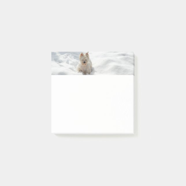 Schneeweißer Westie Hund Foto Post-it Note Pad Klebezettel (Vorderseite)