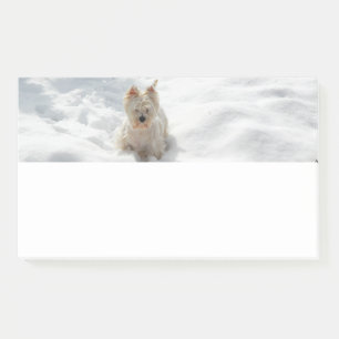 Schneeweißer Westie Hund Foto Post-it Note Pad Klebezettel