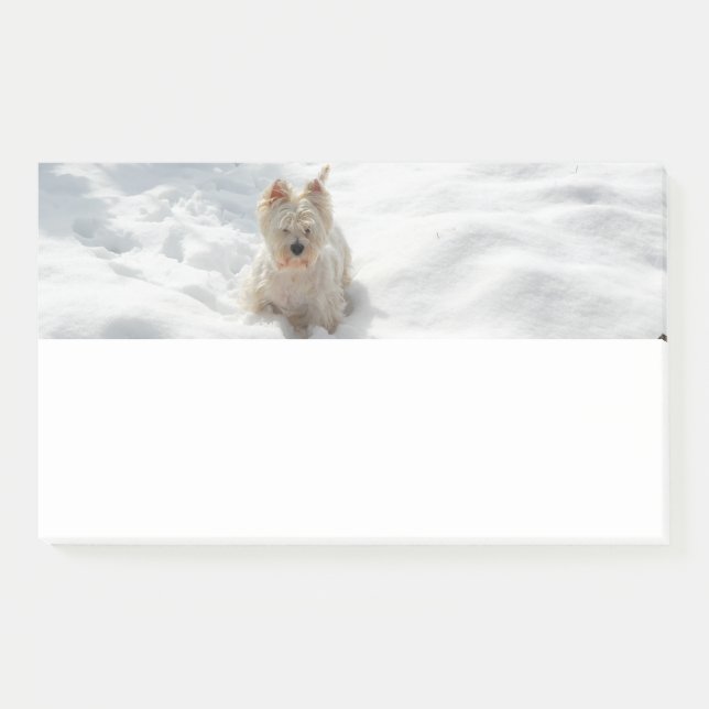 Schneeweißer Westie Hund Foto Post-it Note Pad Klebezettel (Vorderseite)