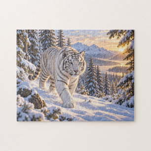 Schneeweißes Tigermotiv Puzzle