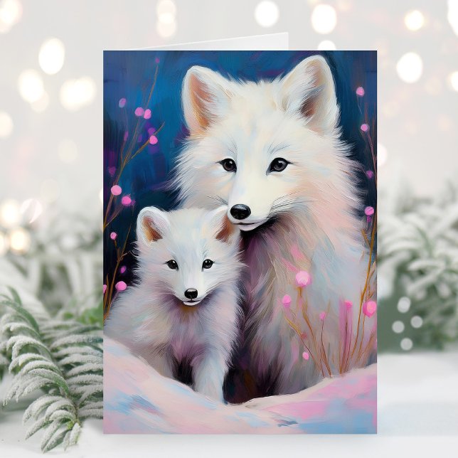 Schneewinter-Arktisfuchs Moderne Kunst Karte (Von Creator hochgeladen)