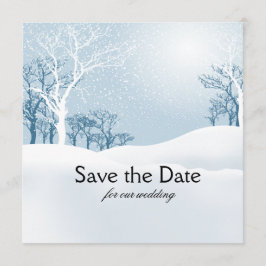 SchneeWinter Save the Date Eisblau