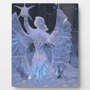 Schneewinter-Skulptur Engel Christentum Glaube Fotoplatte