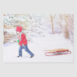 Schneewinterfeste Weihnachtsferien Seidenpapier