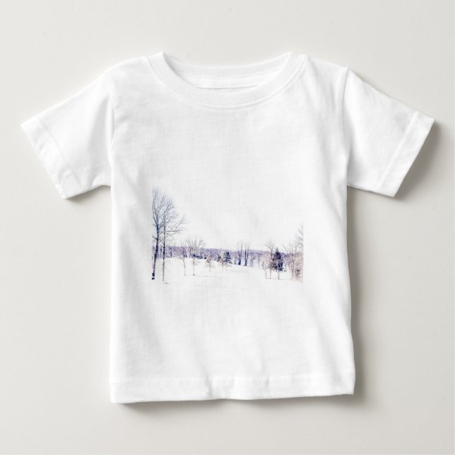 Schneewinterlandschaft Baby T-shirt (Vorderseite)