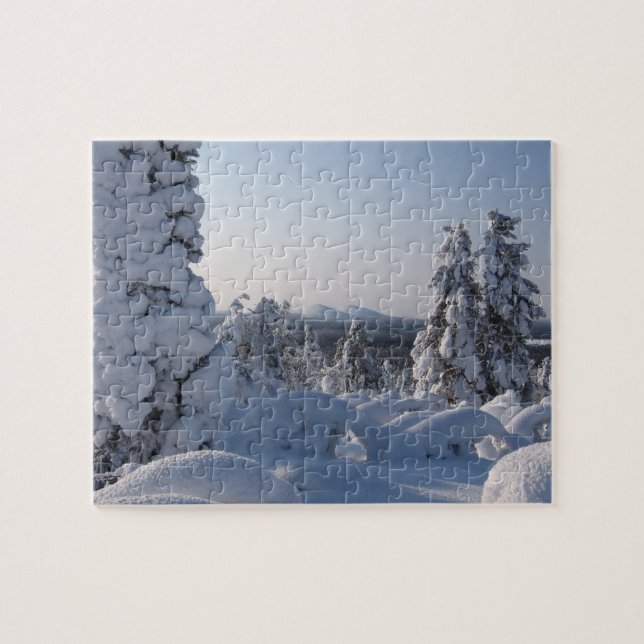 Schneewinterlandschaft mit Bäumen Puzzle (Horizontal)