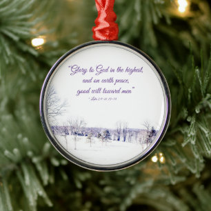 Schneewinterlandschaft Ornament Aus Metall