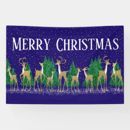 Schneewinters im Wald | Blau | Banner