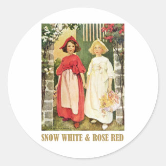 Schneewittchen und Rosenrot Runder Aufkleber