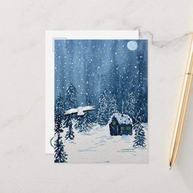 Schneewunderland-Postkarte Postkarte (Vorderseite/Rückseite Beispiel)