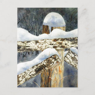"Schneezaun" Landstraßen Postkarte