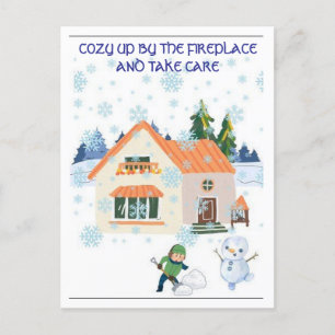 SCHNEEZEIT Postkarte