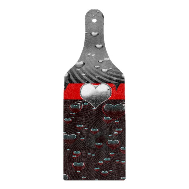 Schneidbrett aus Glas zum Valentinstag Schneidebrett (Vorderseite)