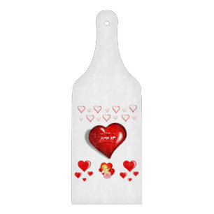 Schneidbrett aus Glas zum Valentinstag Schneidebrett
