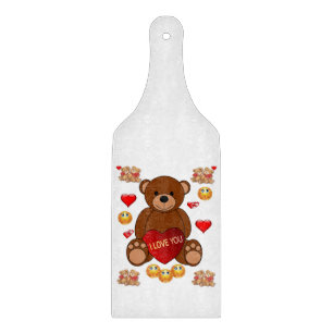 Schneidbrett aus Glas zum Valentinstag Schneidebrett