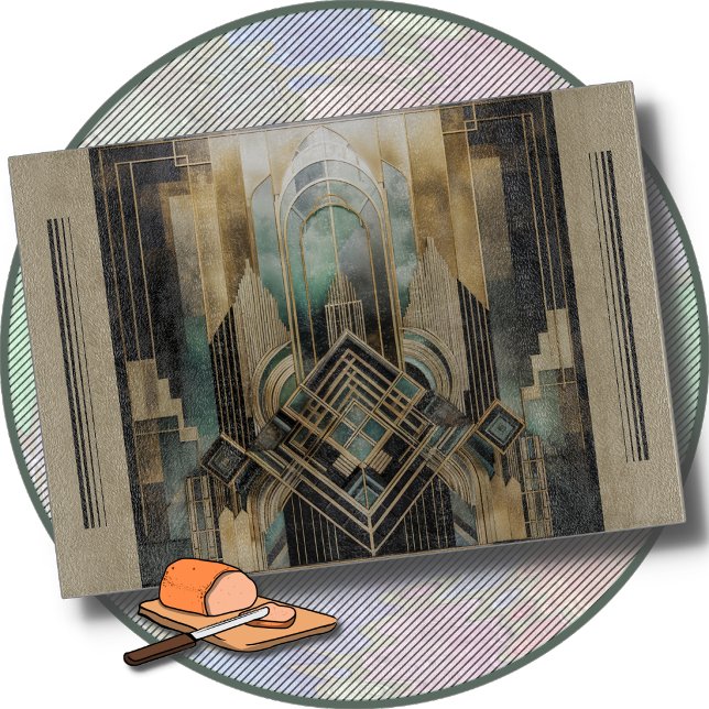 SCHNEIDBRETT - Geometrisches Gebäude-Design Schneidebrett (Von Creator hochgeladen)