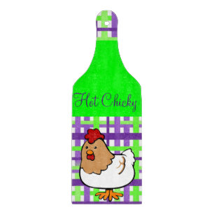 Schneidbrett Glas Lila Grün Huhn Schneidebrett