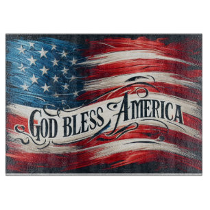 Schneidbrett 'God Bless America' Schneidebrett