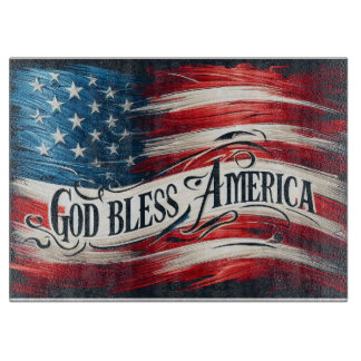 Schneidbrett 'God Bless America' Schneidebrett