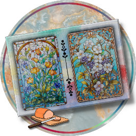 SCHNEIDBRETT - Stilvolle Blumen im Bleiglasdesign Schneidebrett