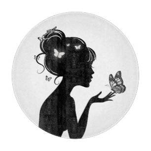 Schneidbrett weiße Schmetterlingsfrau Schneidebrett