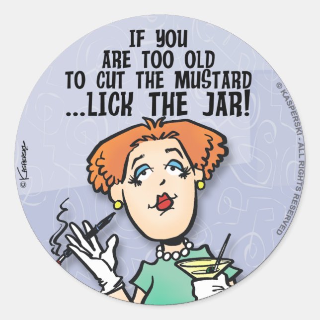 Schneide den Senf Runder Aufkleber (Vorderseite)