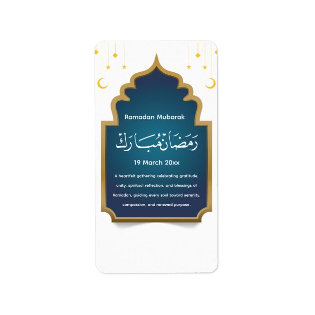 Schneide Eid Mubarak Adressaufkleber (Vorne)