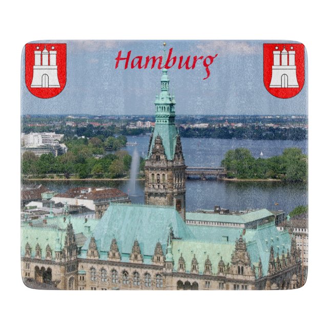 Schneidebrett Hamburgs Townhall Glas (Vorderseite)