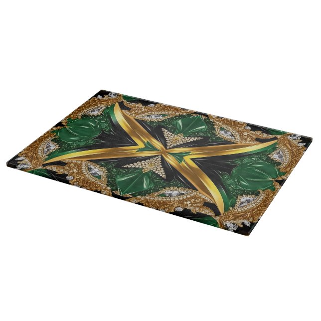 Schneidebrett mit Jamaica Colors Design (Ecke)