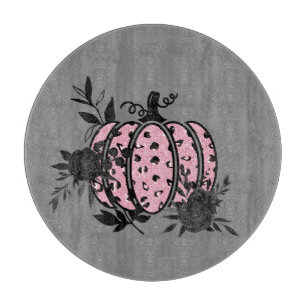 Schneidebrett, Pink und Black Leopard Pumpkin Schneidebrett
