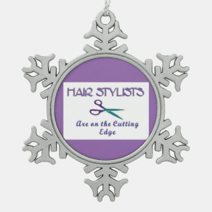 Schneiden der Haarstühle Schneeflocken Zinn-Ornament