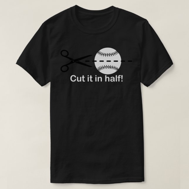 Schneiden Sie den Ball in halb Baseball IQ Hitter  T-Shirt (Design vorne)