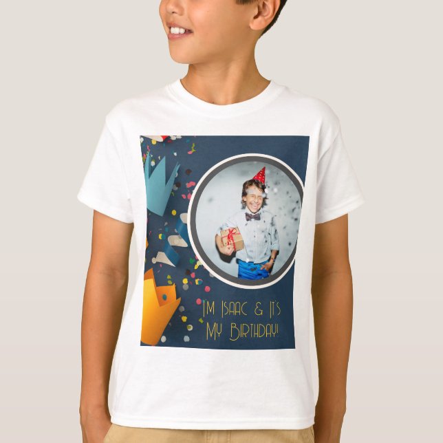 Schneiden Sie Paper Art Crown Custom Foto Gast of  T-Shirt (Vorderseite)