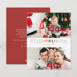 Schneiden Sie Paper Effect Weihnachts Custom Foto  Feiertagskarte