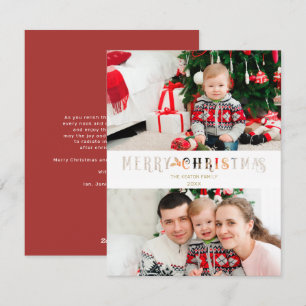 Schneiden Sie Paper Effect Weihnachts Custom Foto  Feiertagskarte
