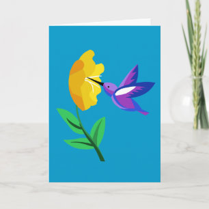 Schneiden Sie Papierkolibri u. Blume Karte